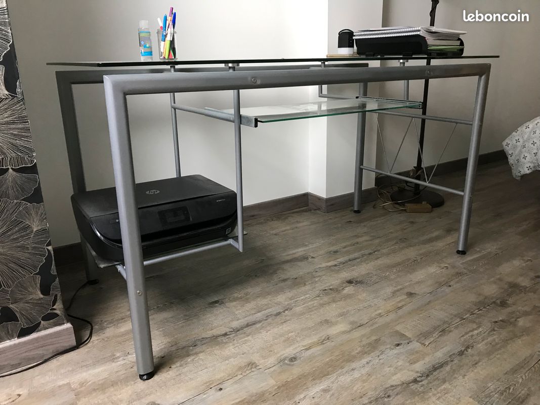 Bureau verre et metal (image 2)