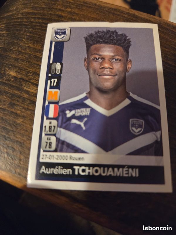 Lot 4 Stickers Panini Foot 2019 – Aurélien Tchouaméni – Bordeaux #78 – Neufs