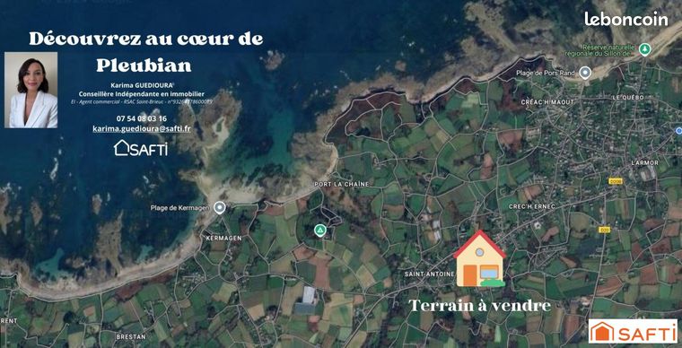 Terrain 1086 m² PLEUBIAN