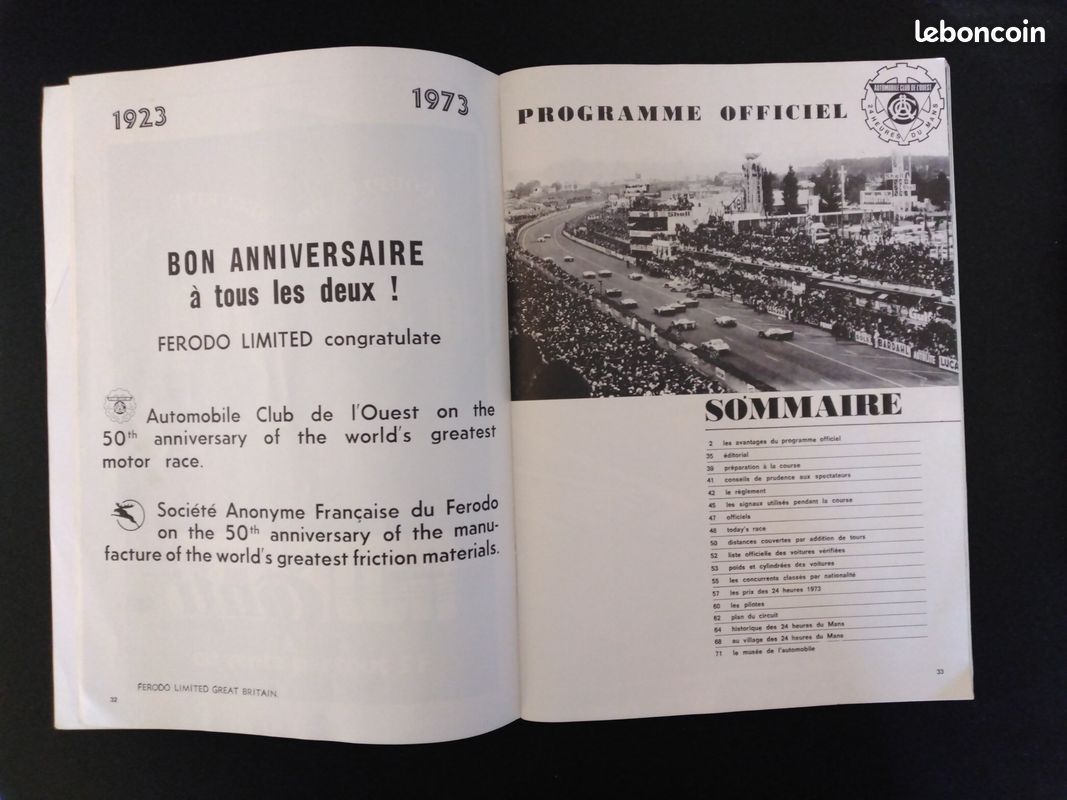 Programme Officiel Des 24 Heures Du Mans 1950 – Vintage – Collection