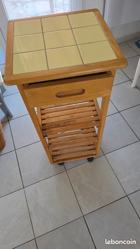 Meuble cuisine balcon desserte jaune (image 1)