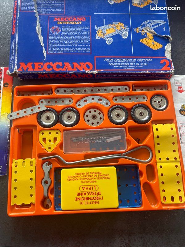 MECCANO Creative System ERECTOR 030403 Metal Construction Set USED INCOMPLETE