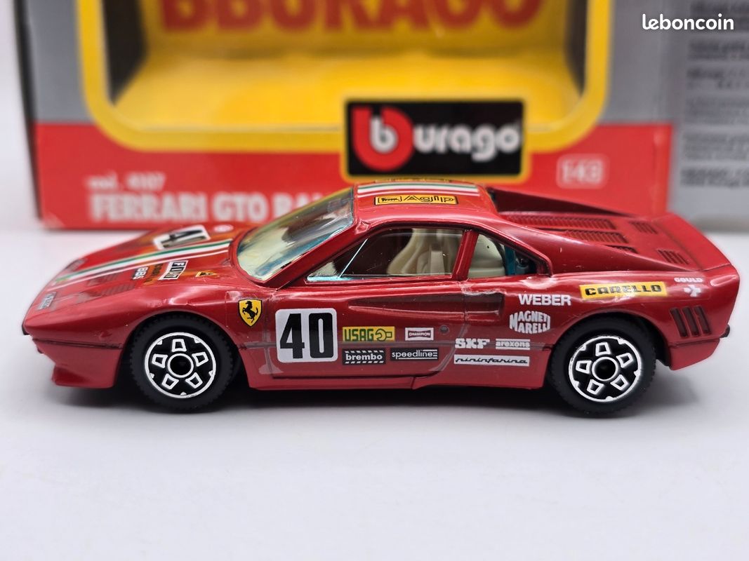 Miniature Ferrari 288 GTO Rallye 1986 N°25 - Burago 1/18, état Neuf, Collection
