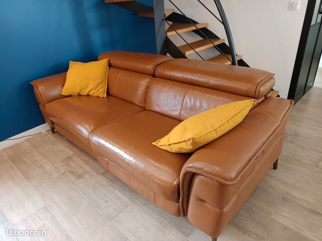 Canapé cuir électrique (image 1)