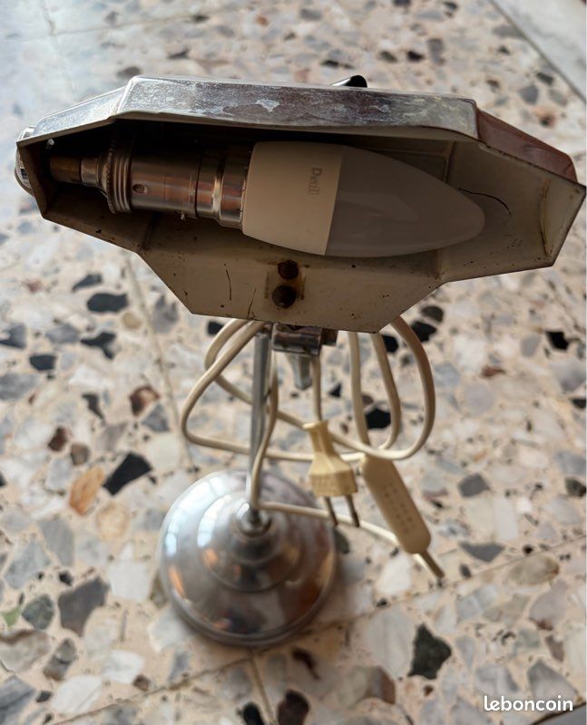 Lampe de bureau PIROUETT vintage Art Déco chromée orientable France années 40/50 (image 1)