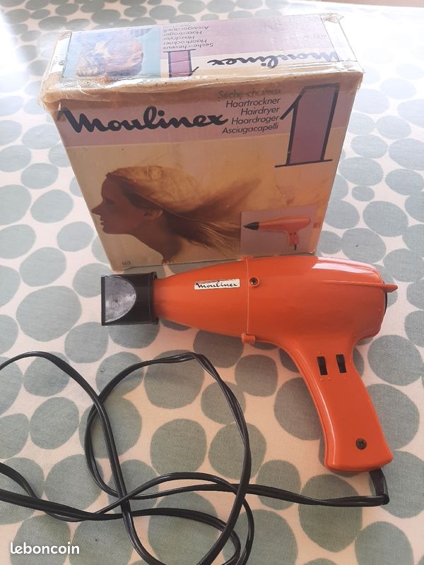 Sèche cheveux orange vintage (image 1)