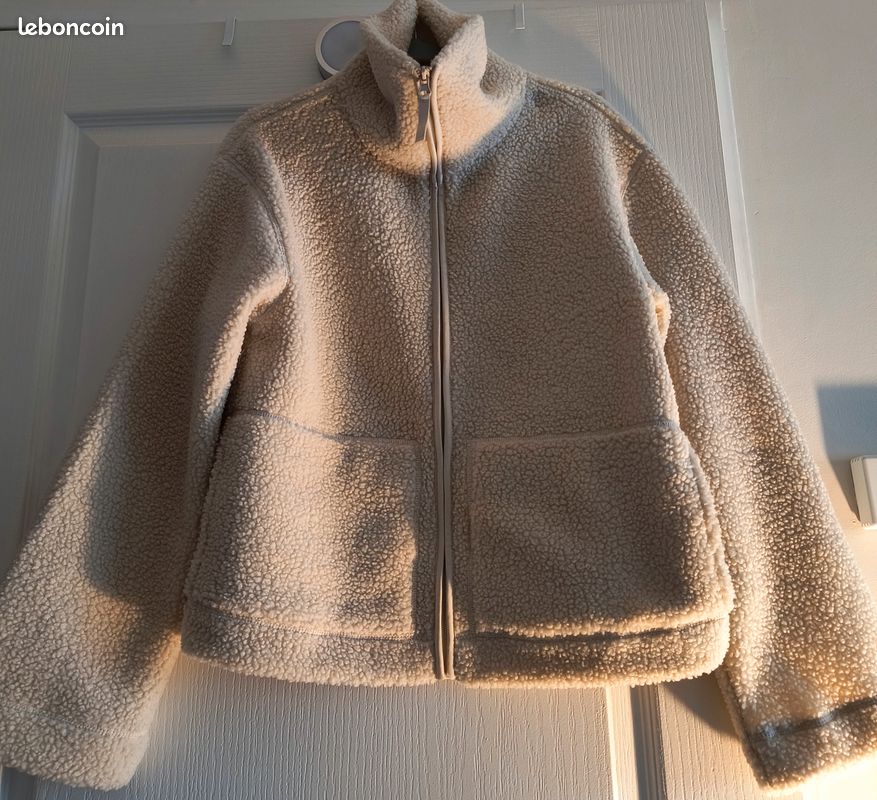 Tissu Teddy Veste Teddy Beige Veste Zippée En Tissu Teddy Bear H&M