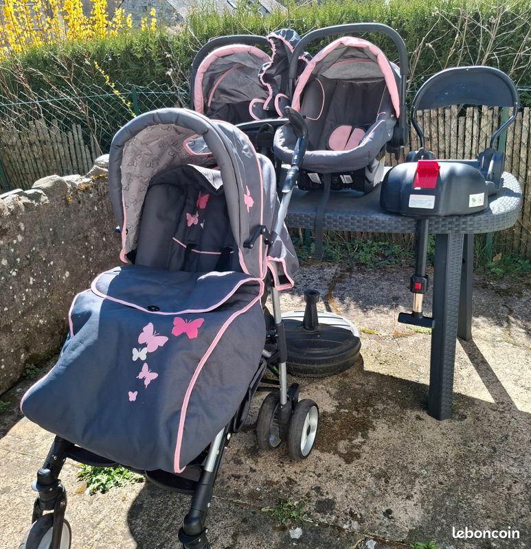 Poussette Trio Babybus travel sport Base isofix Rétroviseur