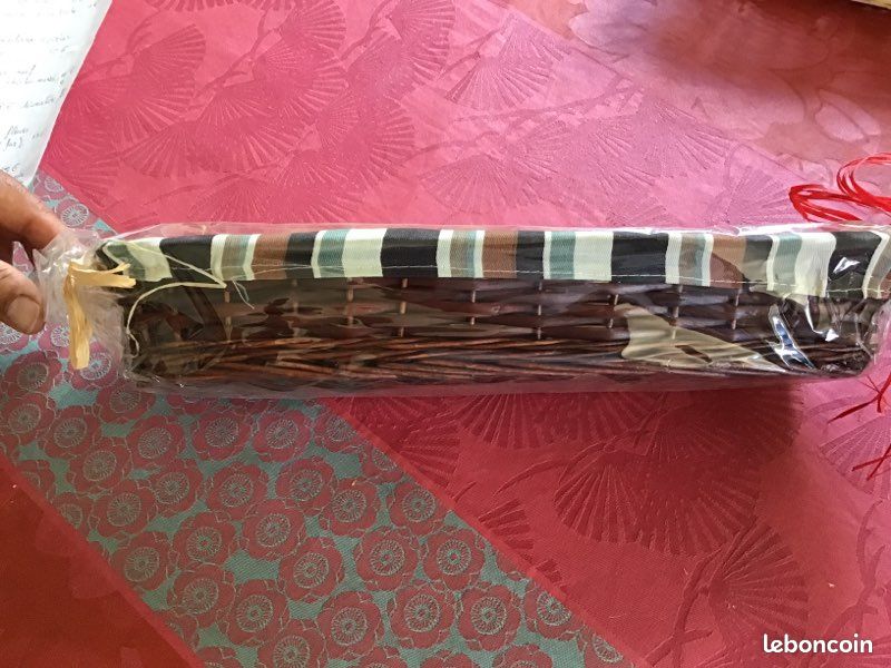 Panier en osier au choix 41 cm avec tissu ou 28 cm avec bois (image 4)