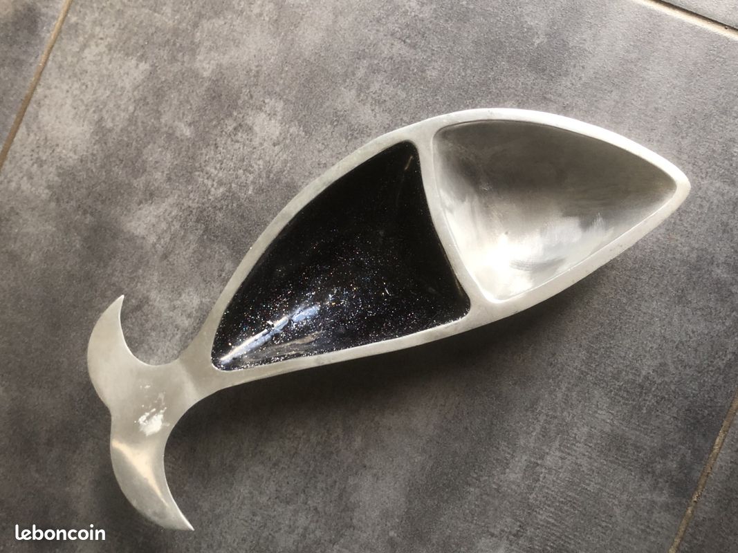 ANCIENNE COUPELLE VIDE poche cendrier LE FRANCE en verre bleu EUR 9,00