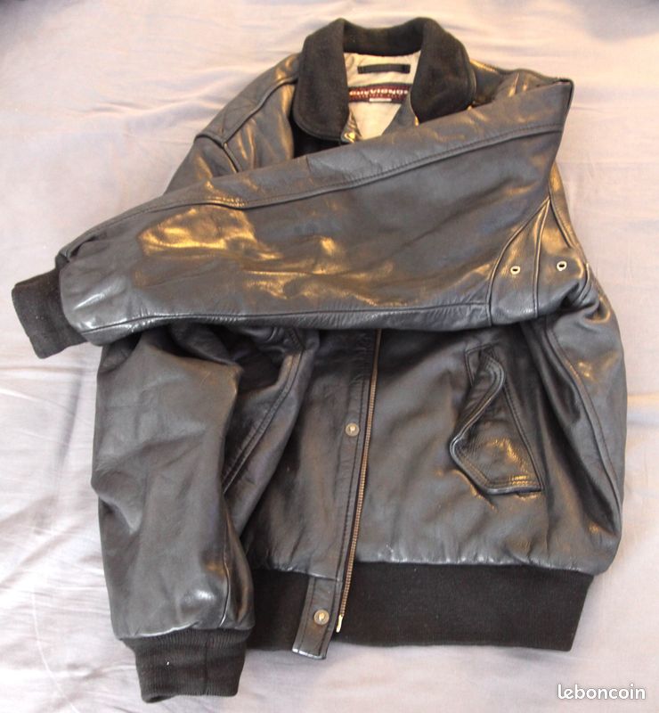 Chevignon Paris Expression Veste en Cuir Porte Avion Chocolat Braun M Pointe Top