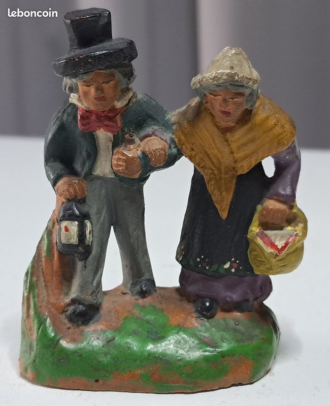Santon Paul Fouque - Margarido 9 Cm - Figurine Crèche Peinte à La Main - Très Bel État