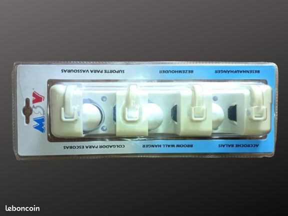 Accroche Balai Mural, Support Balais Mural Avec 3 Positions Et 4