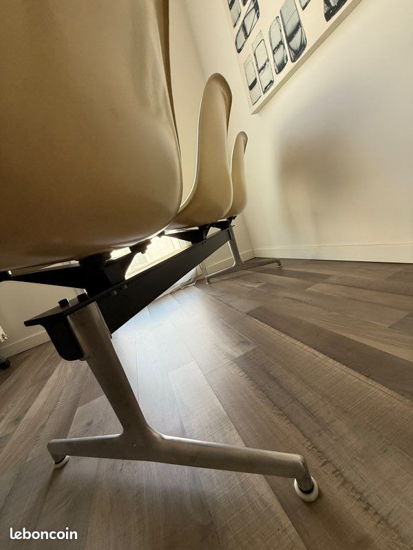 Banc tandem Eames design 3 places Herman Miller (image 3)