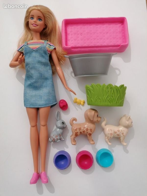 Barbie Play N Wash Pets – Poupée Et Animaux à Laver – Mattel – Multicolore