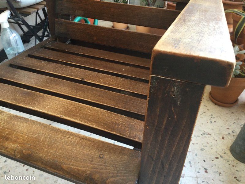 Paire de fauteuils vintage bois (image 7)