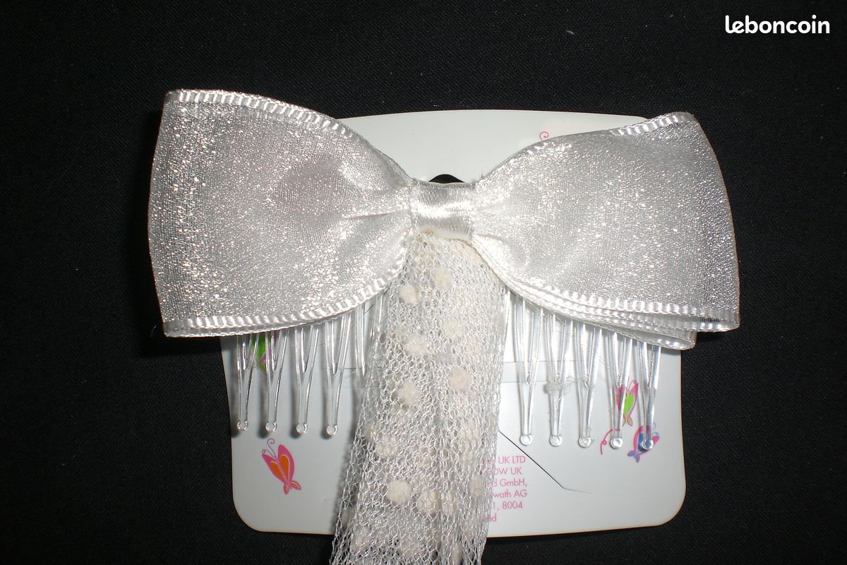 BIJOU DE TETE NOEUD SATIN ET TULLE pour MARIAGE (image 3)