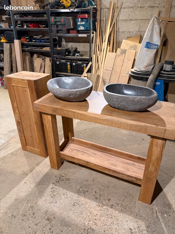 Établis de menuisier pour Meuble vasque - TV - Console sur mesure – Reproductions artisanales en bois massif (image 4)