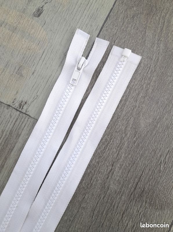 Fermeture éclair plastique blanche, neuve (image 2)
