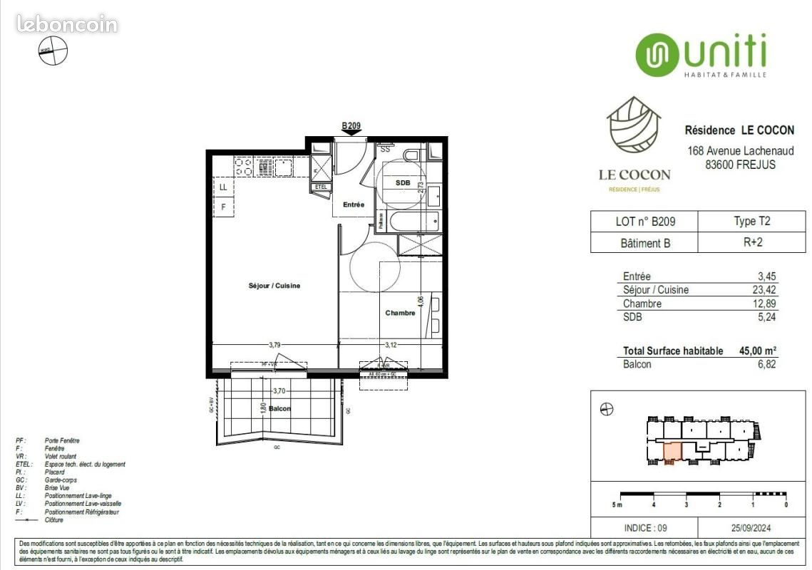 Appartement a louer frejus - 2 pièce(s) - 45 m2 - Surfyn