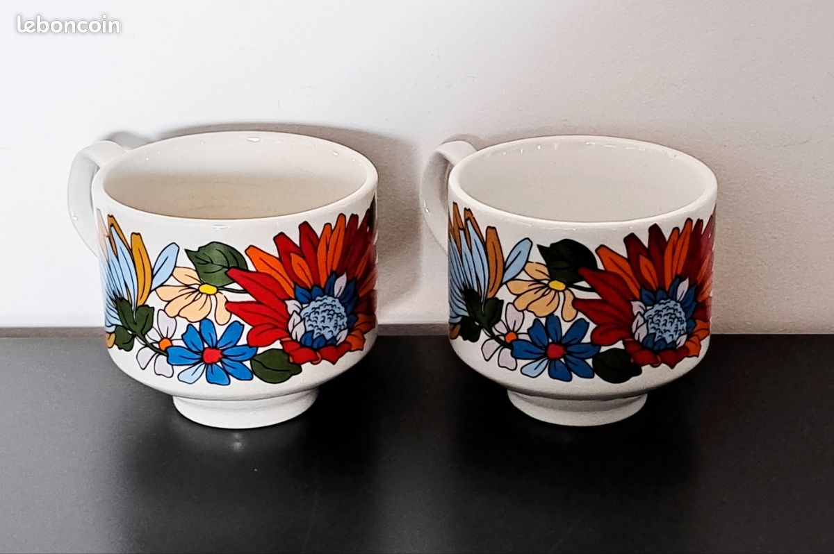 Art nouveau / Art Déco - C197 2 tasses et sous tasses - art deco - design