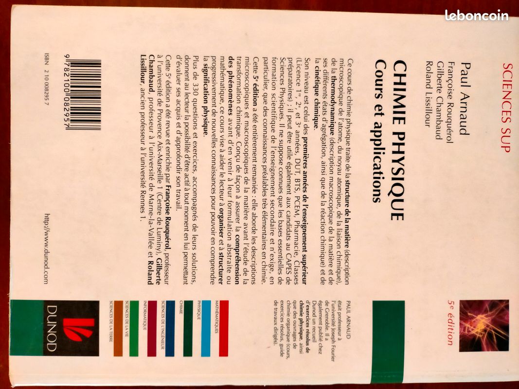 Livre Physique Chimie Paul Arnaud (image 2)