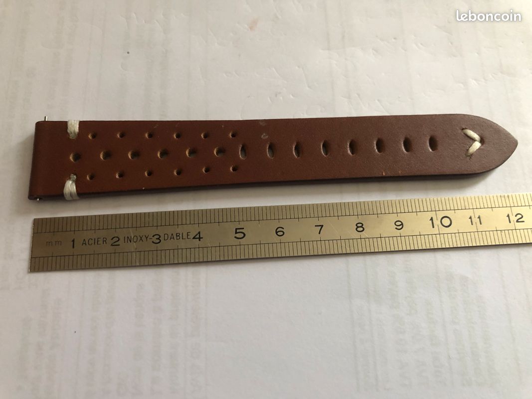 Bracelet Cuir Vachette Marron Vieilli – 20 Mm – Boucle Ardillon – Fait Main En France