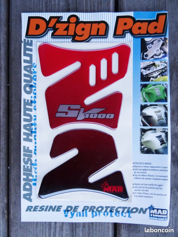 SUZUKI SV 1000 - Protection de réservoir ROUGE dégradée NOIR adhésive - NEUVE (image 1)