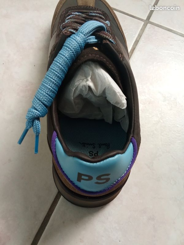 Baskets Paul Smith Homme Taille 42 - Neuves Avec Boîte, Cuir Blanc à Pois, Toutes Saisons
