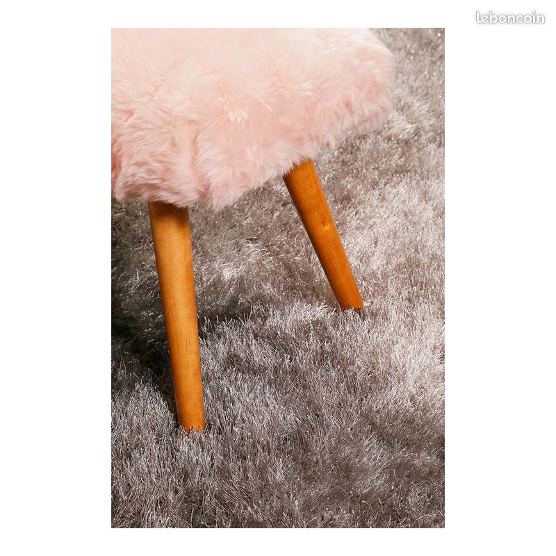 Tapis rectangle à longues mèches uni Shiny Touch Wecon Home Gris 160x225 (image 5)