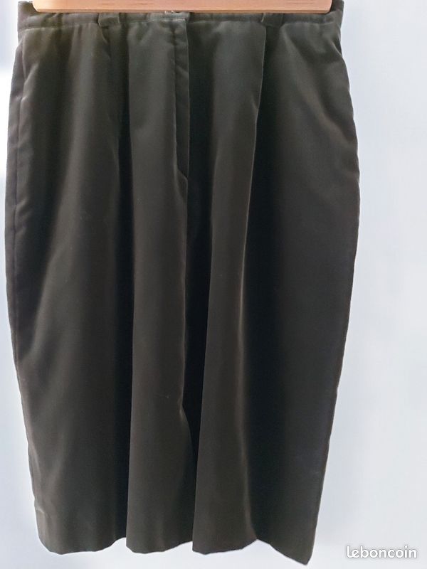 Jupe neuve Oliver Grant , velours lisse kaki foncé (image 6)
