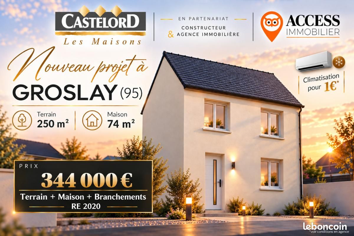 Maison 74 m² · à Groslay · 74 m² · 344 000 €