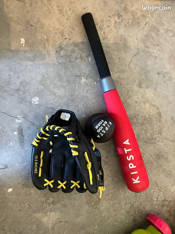 Set De Démarrage Baseball Spartan Pour Enfant (senior) - Gant 5 Doigts, Batte En Bois 76cm, Balle - Teeball