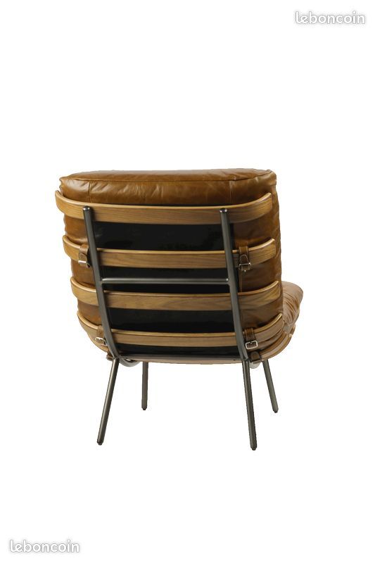 Fauteuil Scandinave Design en cuir (Neuf) - Decoduweb (image 2)