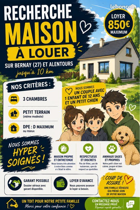 Maison 4 pièces 90 m² · à Bernay · 90 m² · 850 €/mois