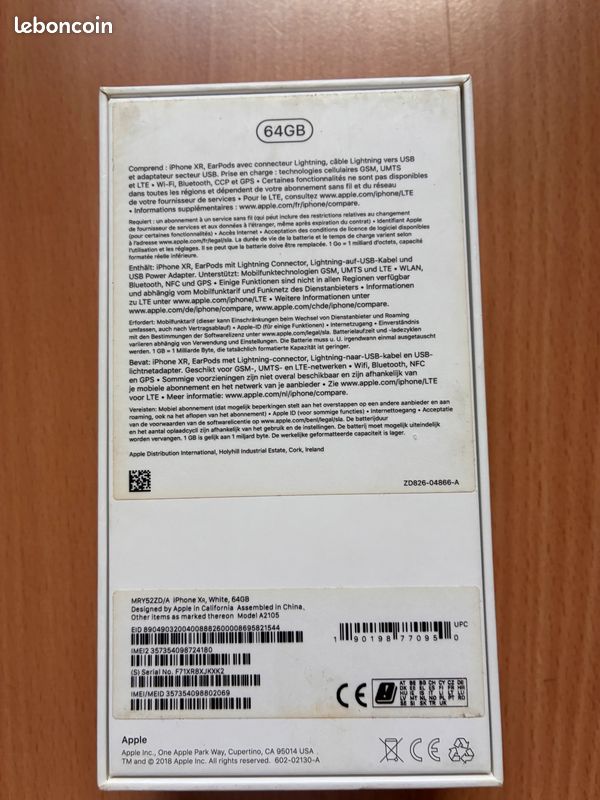 Apple iPhone XR 64 Go – Blanc – Bon état – Boîte + facture Apple (image 12)
