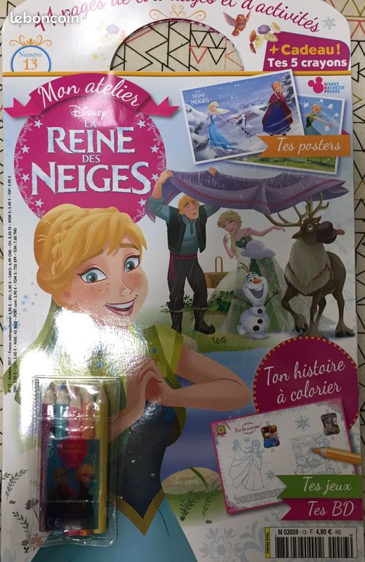 Magazine princesse des neiges avec crayons (image 1)