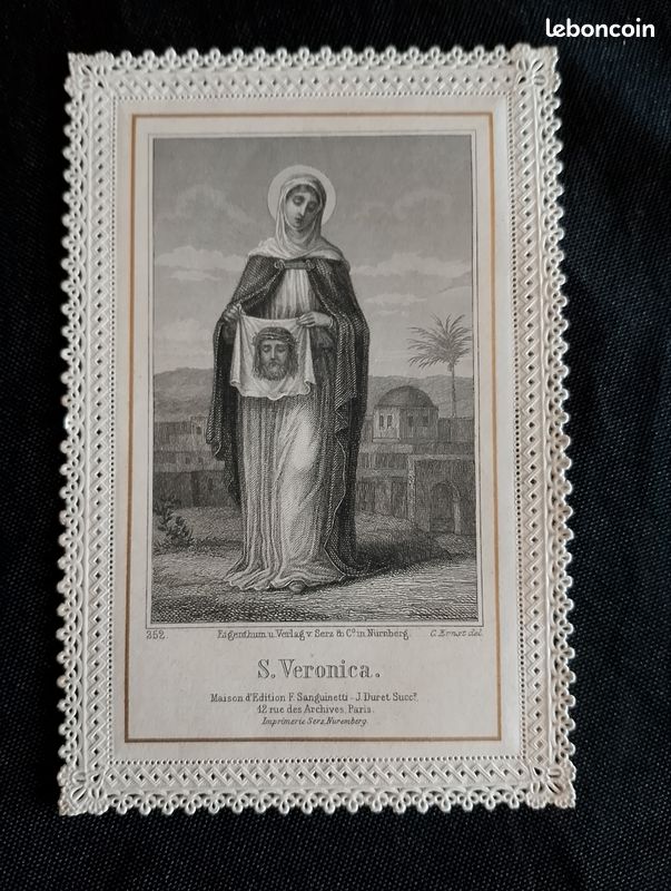 CANIVET IMAGE PIEUSE Ancienne - Dentelle - Holy Card - La Foi Et L