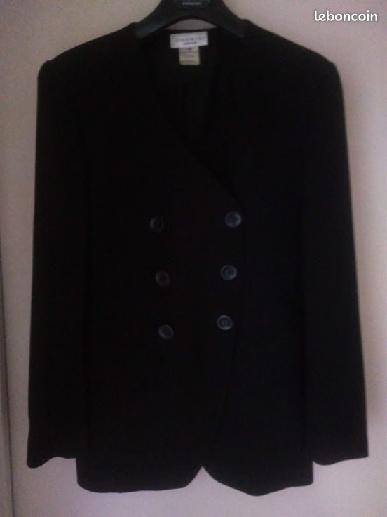 Veste tailleur noire double boutonnage - GEORGES RECH - Taille 38 (image 1)