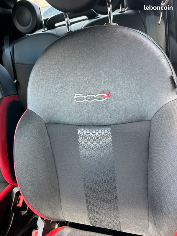 Fiat 500c 1,2i 70ch S Cabriolet/ Rouge/ Semi-Cuire/2014/Radar de recule/Jantes Sport (image 10)
