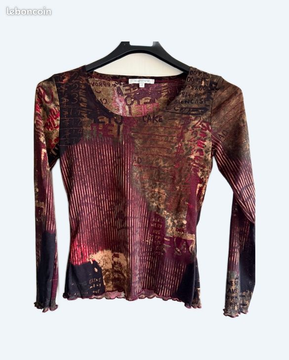 Pull Léger Pailleté Jacqueline Riu Doré - Taille 38 (2) - Occasion Parfait état