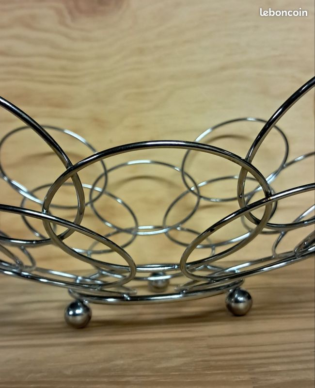 Corbeille à fruits metal filaire argent (image 1)