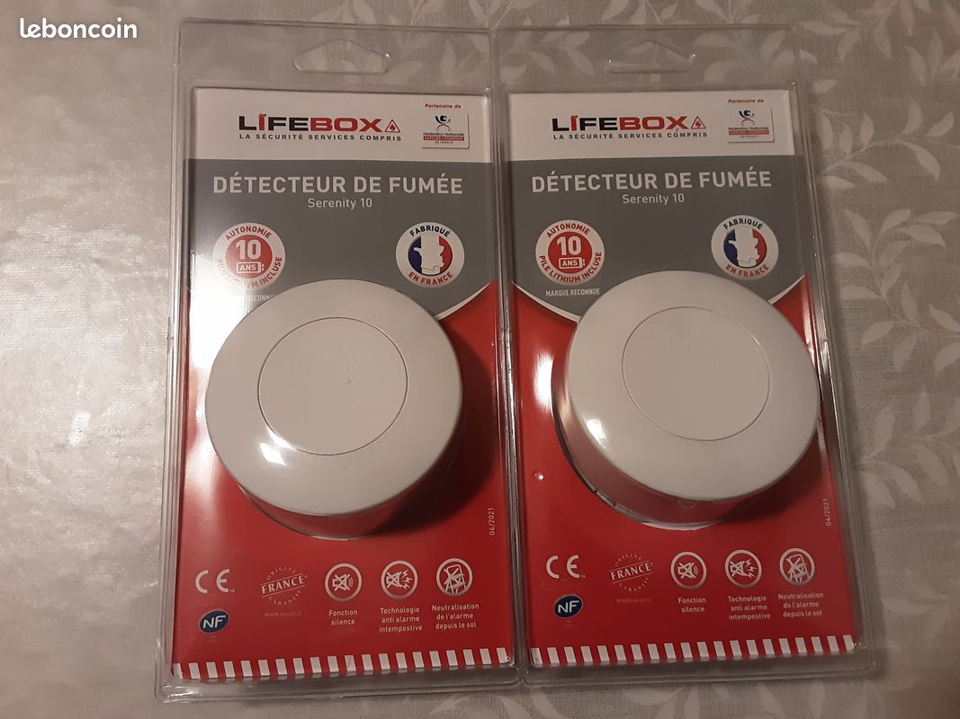 Détecteur De Fumée LIFEBOX Serenity 10 - Pile Lithium 10 Ans, Certifié NF