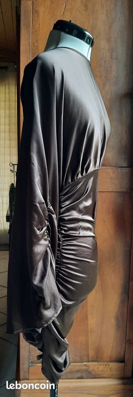 Magifque Robe satin marron ,Prettylittlething, taille XS/34 (lisa2163/lisa2163-femme34) (image 3)