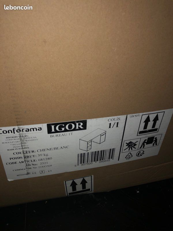 Meuble bureau conforama en chêne blanc (image 1)