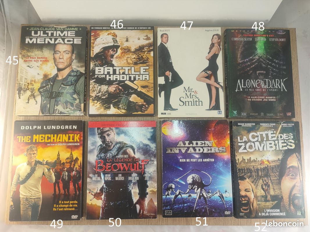 Lot N°4 - DVD Action/Horreur/SF - N°45 à 68 - Fourreaux Cartonnés (image 1)