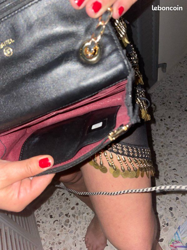 Sac à rabat Chanel en Tweed Noir (image 4)