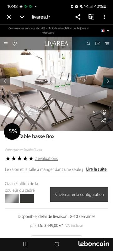 Table amovible Ozzio (image 8)