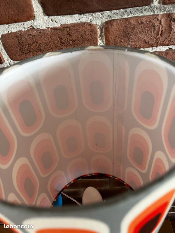 Belle lampe orange vintage seventies rétro (image 9)