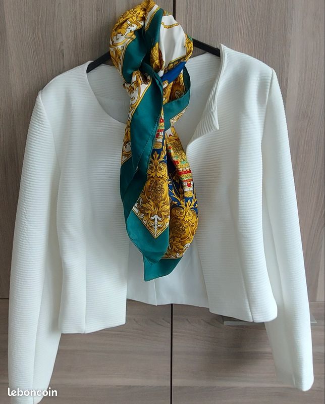 Écharpe Vintage Pierre Balmain En Soie - Multicolore, Motif Géométrique, Bon état